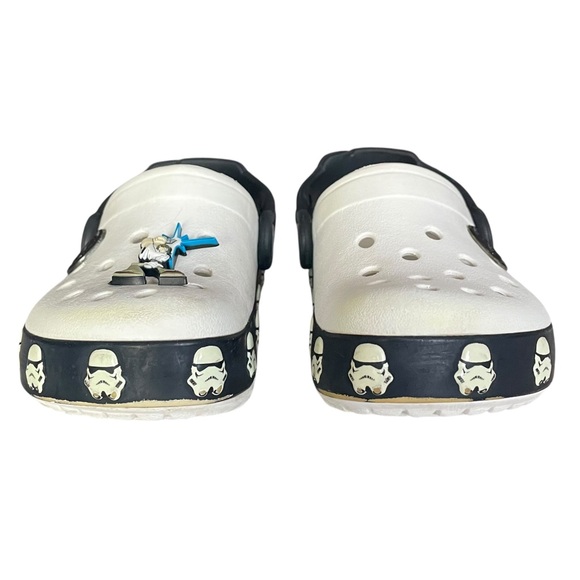 Crocs Clogs Shoes Kids Toddlers 8 / 9 White Crocband Stormtrooper Jedi Star Wars - Picture 2 of 10